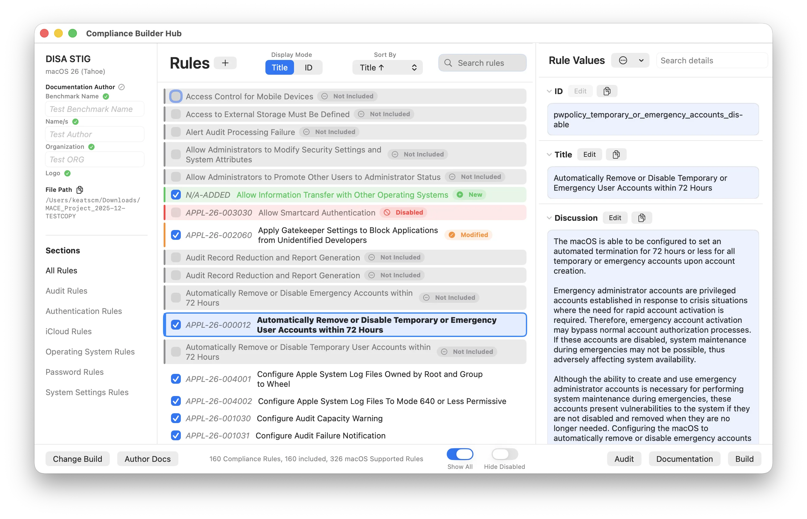 MACE Compliance Builder Hub